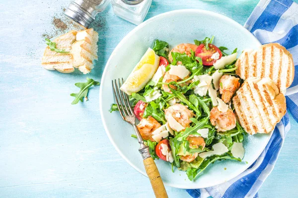 Conceito Comida Saudável Prato Salada Dieta Receita Salada Frutos Mar — Fotografia de Stock