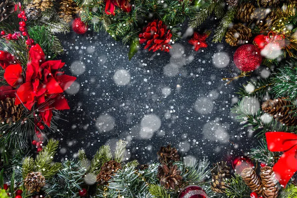 Weihnachtsgrußkarte Hintergrund Milchflasche Mit Schokoladenkeksen Für Den Weihnachtsmann Ionen Festliche — Stockfoto