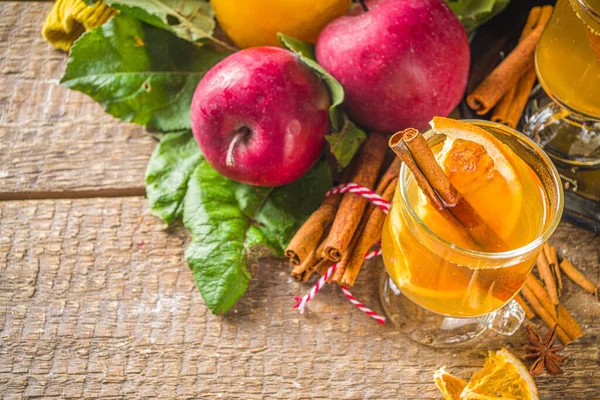 Bebida Alcohólica Tradicional Otoño Invierno Sidra Manzana Picante Caliente — Foto de Stock