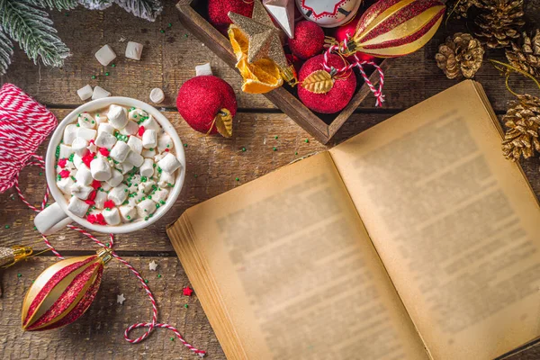 Cioccolata Calda Con Marshmallow Bevanda Calda Cioccolato Colazione Del Mattino — Foto Stock