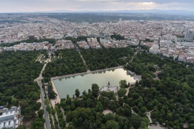 Hava görünümünü Retiro Park Madrid, İspanya