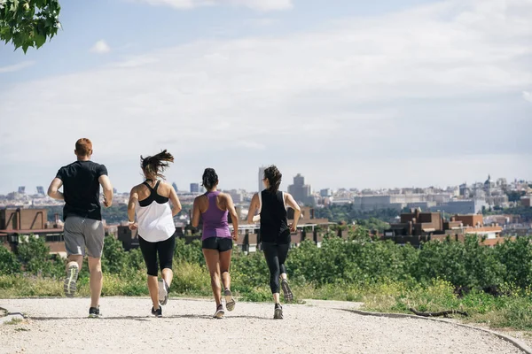 Friends Workout Outdoors — Stock Photo, Image