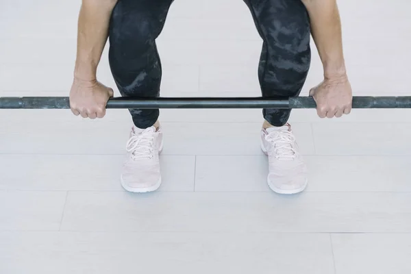 Žena Dělat Deadlift Cvičení — Stock fotografie