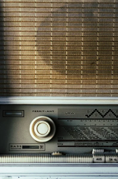 Close-up of a old radio
