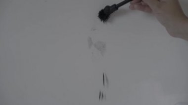 Olay yerinde fringerprints için toz.