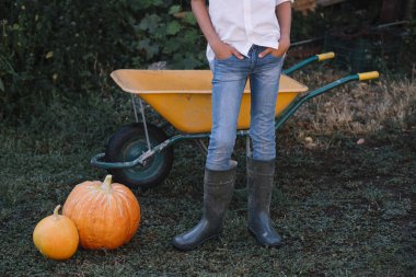 Kabak alanında alarak genç çocuk