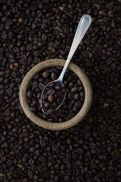 Coffee Beans Teaspoon — Stock Photo, Image