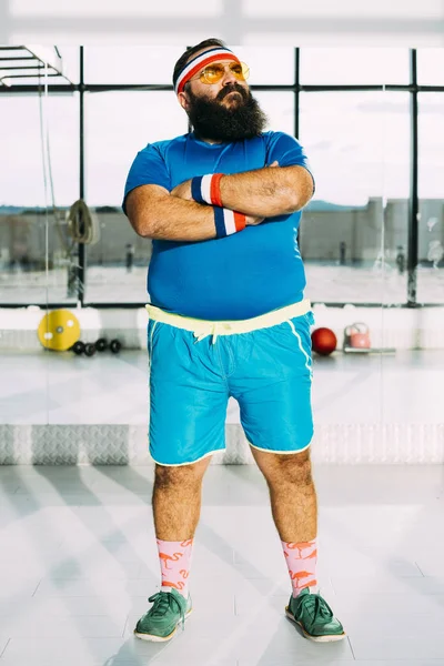 Overgewicht Man Sportschool — Stockfoto