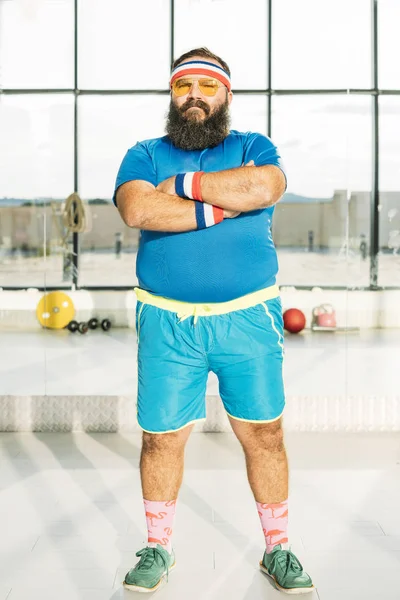 Overgewicht Man Sportschool — Stockfoto