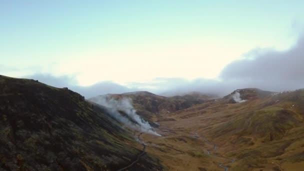 Vista Del Paisaje Volcánico Islandia — Vídeos de Stock