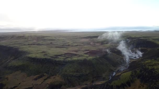 Blick Auf Die Vulkanlandschaft Island — Stockvideo
