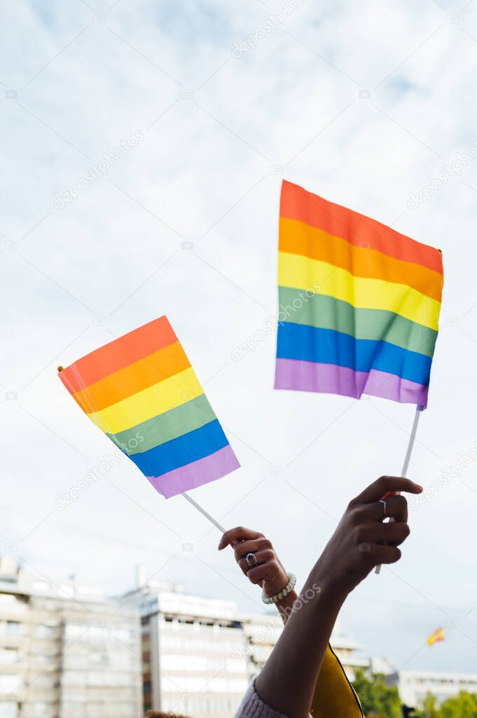 Gay pride parade in the city