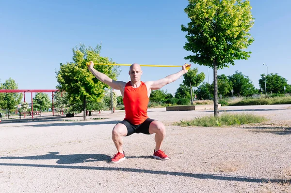 Man training with fitness band