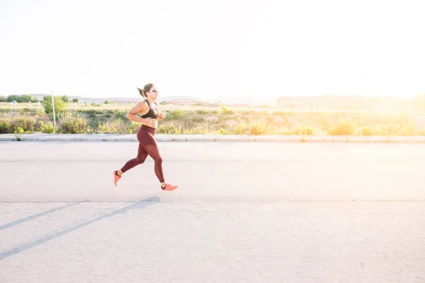 Athletic Woman Running Street — Stock Photo, Image