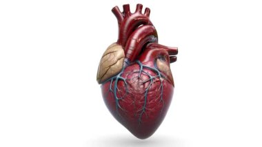 4k çözünürlüklü insan kalbi 33d ve bilgisayar canlandırma videosu atıyor.