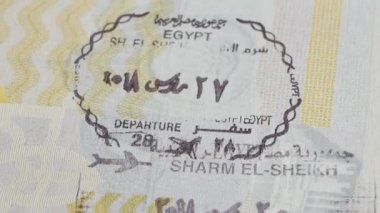 Mısır pasaport damgası. Pasaport sayfa giriş pullar