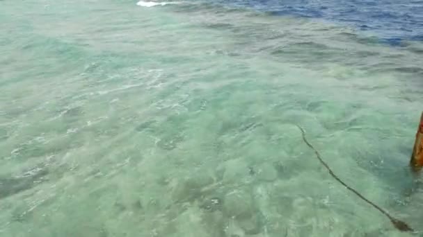 Vitt skum våg på turkosa havet — Stockvideo