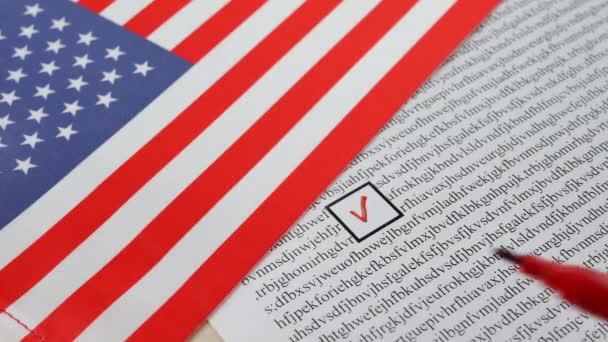 Voting paper ballot in United States of America — Stock Video