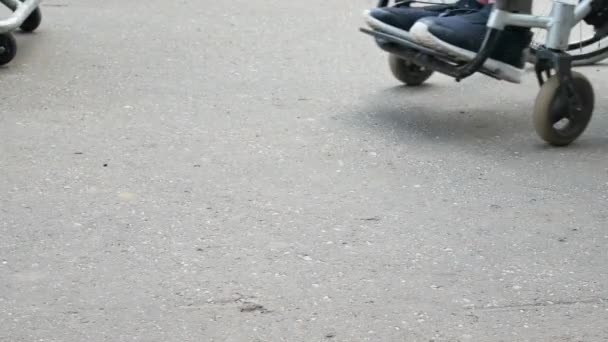 Tekerlekli sandalye Engelli sporcu — Stok video