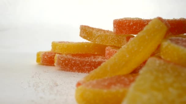 Rotações de geleia de frutas cristalizadas Jujube — Vídeo de Stock