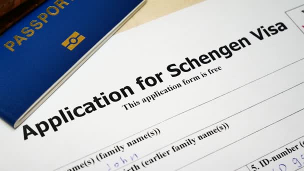 Aprovado em pedido de visto Schengen — Vídeo de Stock