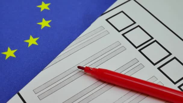 Voting paper ballot in European Union — Stok video