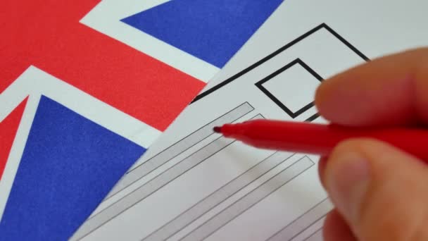 Voting paper ballot in Great Britain — Stock Video