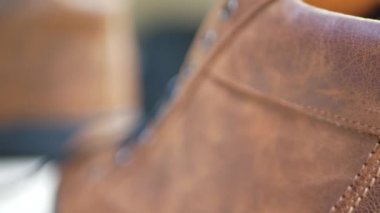 Erkekler moda kahverengi deri çizme