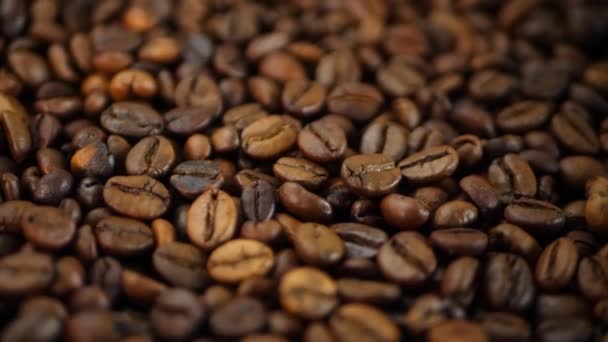 Roasted brown coffee beans — Stock Video