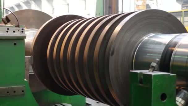 Fabricación de rotor de turbina de vapor — Vídeo de stock