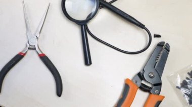 Çalışma alanı ile elektronik bileşenleri elektronik Atölyesi