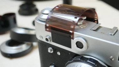 Fotografik Film ve lens ile Retro fotoğraf kamerası