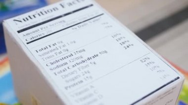Kutuda Malzemelerle Gıda Etiketi