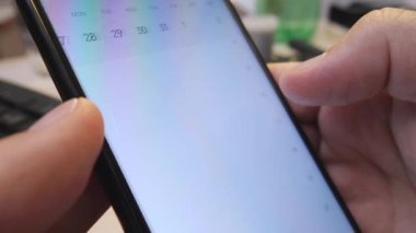 Akıllı Telefonda Birkaç Ay Boyunca Boş Kılıflı Boş Takvim