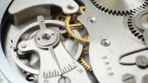 Staré mechanické hodinky hodinky — Stock video