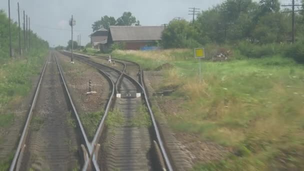 Sistema de vías de tren curvas — Vídeos de Stock