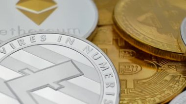 Bitcoin BTC, Ethereum ETH ve Litecoin LTC paraları