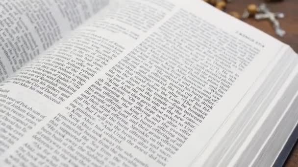 Sacerdote lê Bíblia Sagrada — Vídeo de Stock