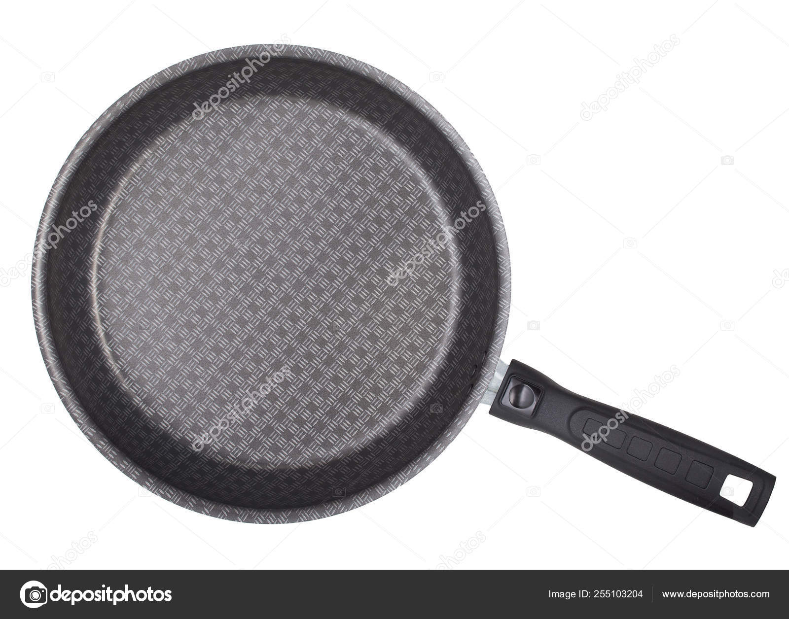 Black Teflon Skillet With Nonstick Coated Surface Isolated Stock