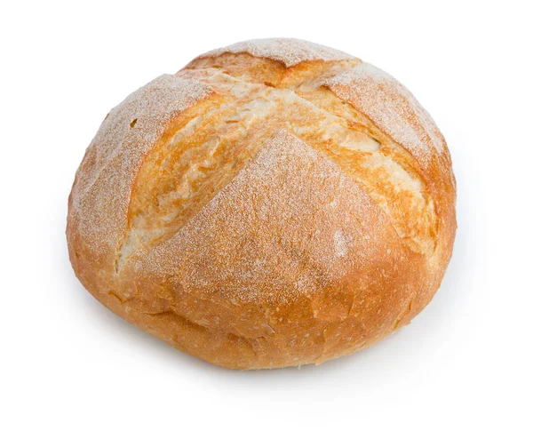 Traditionele ronde brood geïsoleerd op een witte achtergrond — Stockfoto