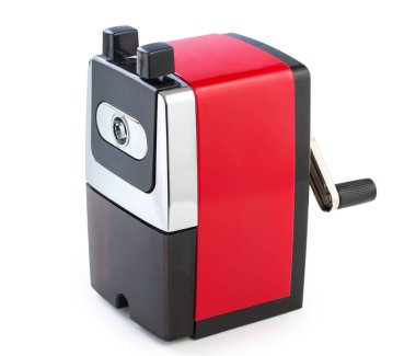 Kırmızı mekanik kalem tıraş edici beyaz bir arka plan üzerinde izole.