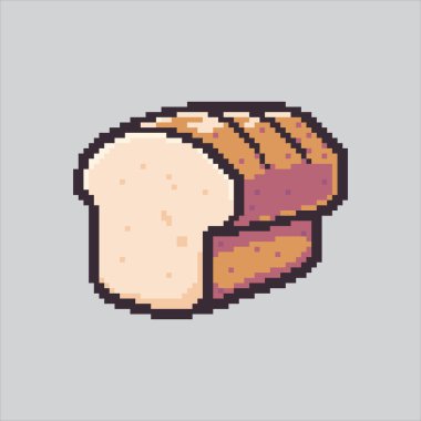 Piksel Sanat Çizimi Loaf Ekmeği. Pikselleştirilmiş Fırın Ekmeği. Baker Loaf Ekmek Fırını Simgesi piksel resim oyunu ve web sitesi ve video oyunu simgesi için renklendirildi. Eski okul retro.