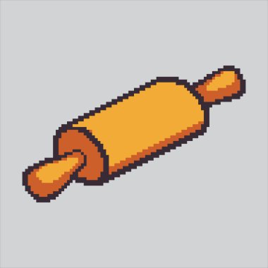 Piksel Sanat Çizimi Rolling Pin. Pikselleştirilmiş Fırın Rolling Pin. Mutfak Fırını Rolling Pin Simgesi piksel resim oyunu için piksellendi ve web sitesi ve video oyunu için simge oluşturuldu. Eski okul retro.