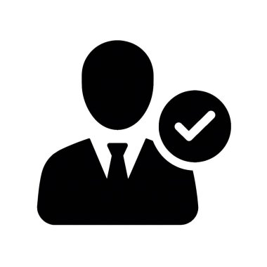 Job Candidate Flat Icon|Minimalist Black and White Vector Illustration for Web, Mobile,App, and UI Design