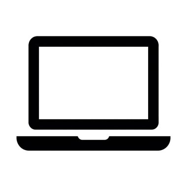 Laptop Flat Icon|Minimalist Black and White Vector Illustration for Web, Mobile,App, and UI Design