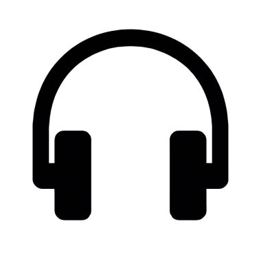 headphones vector flat icon with black and white color