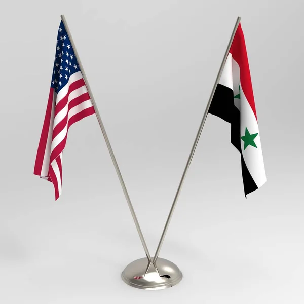 Table Flags Render Flag Syria Flag Grey Background — 스톡 사진