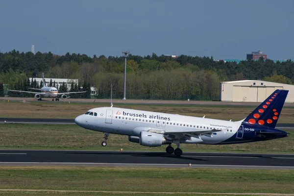 Berlin Německo Dubna 2018 Brussel Airlines Airbus A319 Berlín Tegel — Stock fotografie