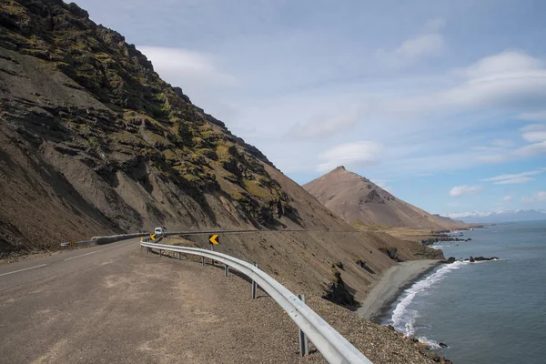 Droga Przez Ziemię Hvalnesskridur Slajdy East Iceland — Zdjęcie stockowe