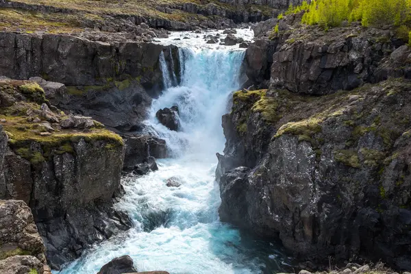 Cascata Nel Fiume Fossa Berufjordur Nell Islanda Orientale — Foto Stock